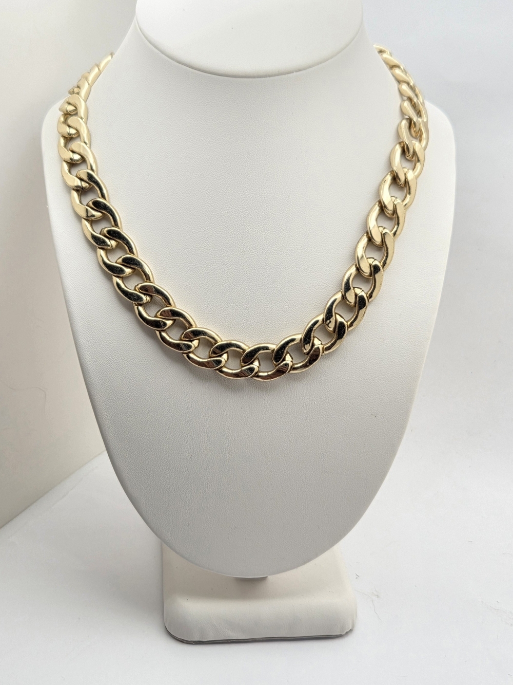 EXPRESS Gold Chunky Curb Chain Necklace 19" Unisex Mob Wife Glam